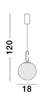 Lampa wisząca YARA LE42733 LED 10,64W 3000K biała kula zwis złoty