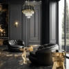 Glamour lampa wisząca CRISTAL ML1634  kryształowa złoty czarny