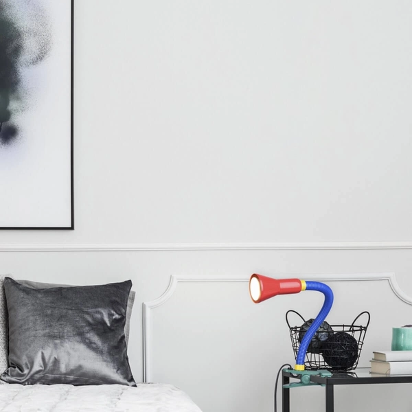 Regulowana lampa na klips FLEXO 5028010-01 na peszlu do czytania biały