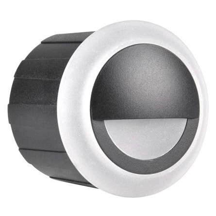 Podtynkowa LAMPA schodowa Q4 LED 313706 Polux metalowa OPRAWA okrągła LED 3W 4000K wpuszczana IP44 grafitowa