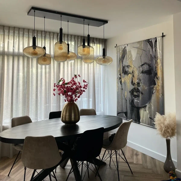 Loftowa lampa zwisowa Maloto 45386/07/62 Lucide molekuły szklane czarne