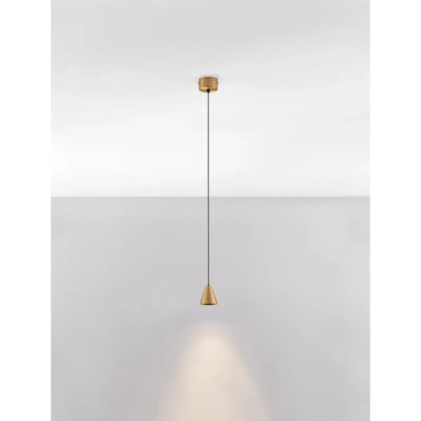 Stożkowa lampa wisząca GRONVILO LE45438 LED 5W 3000K nad stół złota