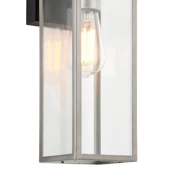 Prostokątny kinkiet szklany L&-195529 IP44 złoty przezroczysty