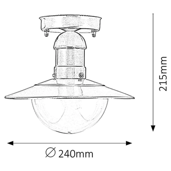 Zewnętrzna LAMPA sufitowa OSLO 8763 Rabalux industrialna OPRAWA do ogrodu outdoor IP44 stal nierdzewna