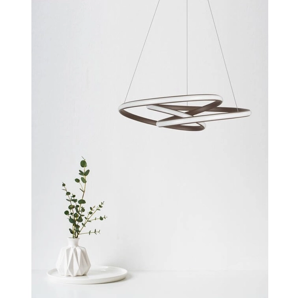 Salonowa lampa wisząca wstążka Ibiza LE41654 LED 43W 3000K brązowa biała