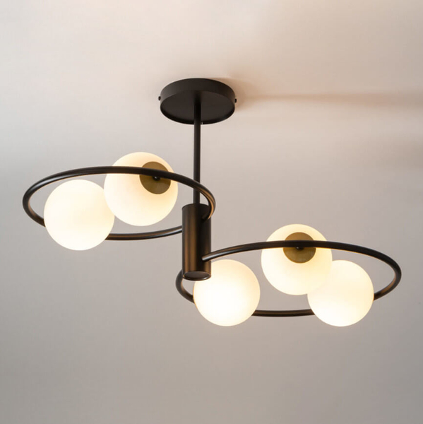 Salonowa lampa sufitowa Aqua 33468 Sigma ball ring czarna biała