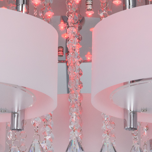 LAMPA sufitowa DRS8006/5 8C LED 300W Elem metalowa OPRAWA z pilotem crystal glamour chrom biała