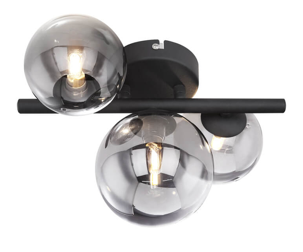 Sufitowa lampa Riha 56133-3W LED 3W 3000K szklana czarna grafitowa