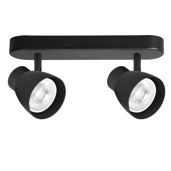 Metalowa lampa sufitowa Dravo LP-9523/2WS BK na korytarz czarny