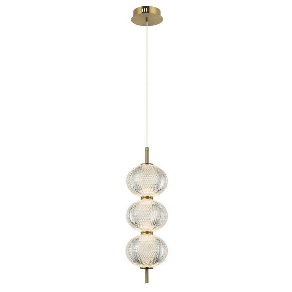 Lampa wisząca Lazie PND-29038-3-GD 13W 3000K kule mosiężna przezroczysty