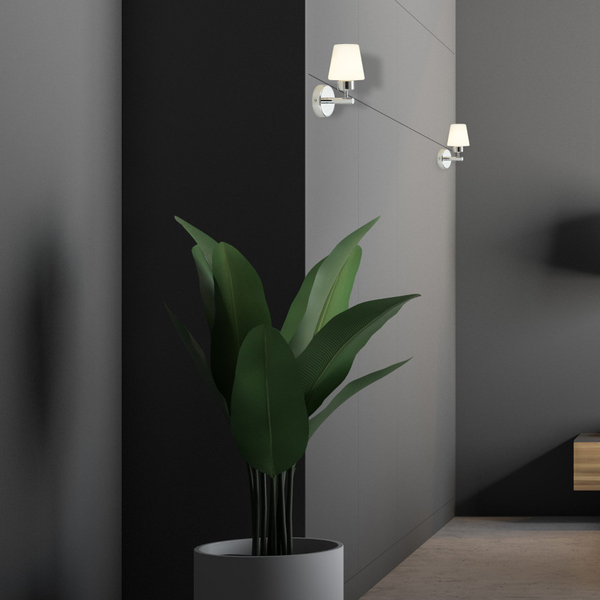 LAMPA ścienna LEE ML6383 Milagro szklana OPRAWA kinkiet chrom biały