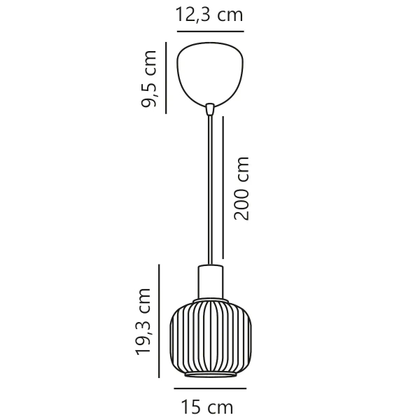Szklana lampa wisząca Milford 2412613003 nad stół czarny