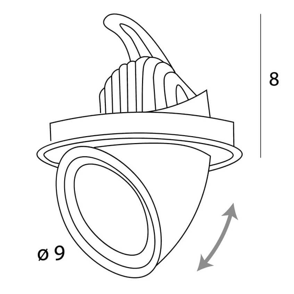 Regulowana lampa wpuszczana RUBIO H0133 Maxlight LED 10W 3000K okrągła czarny 
