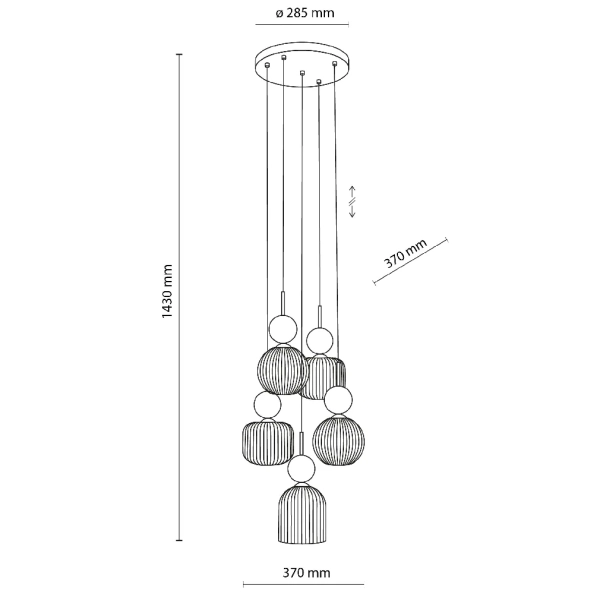 Szklana salonowa lampa wisząca Sophia Green 11149 ryflowana zielony