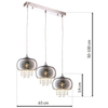 LAMPA wisząca STARLIGHT ML3787 Milagro metalowa OPRAWA listwa ZWIS z kryształkami kaskada glamour crystal chrom