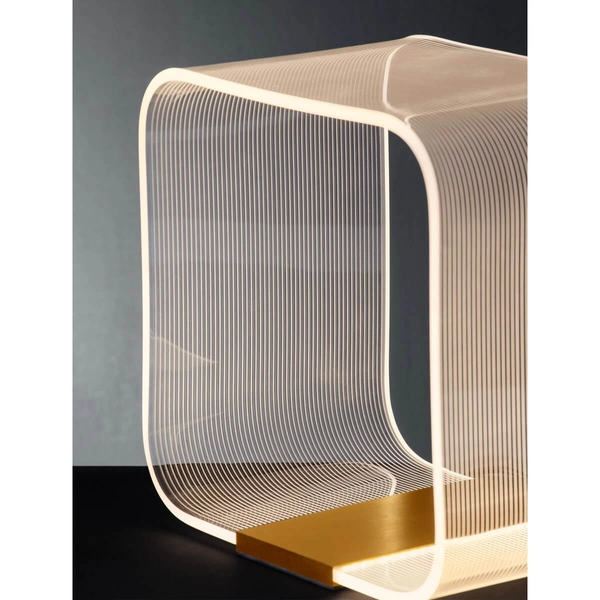 Kwadratowa lampa stołowa HUARAL LE44437 LED 14W 3000K biała złota