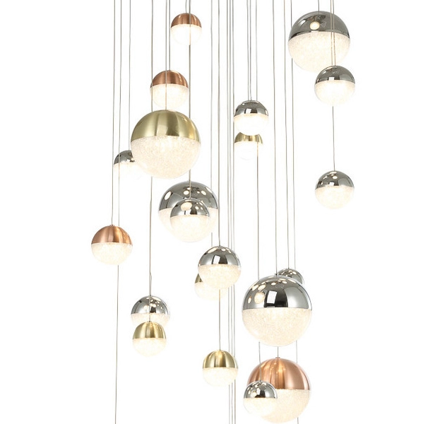 Kaskada LAMPA wisząca MOCADO PND-13112146-27A-CHPN Italux szklana OPRAWA okrągły ZWIS LED 147.6W 3000K loftowy multikolor