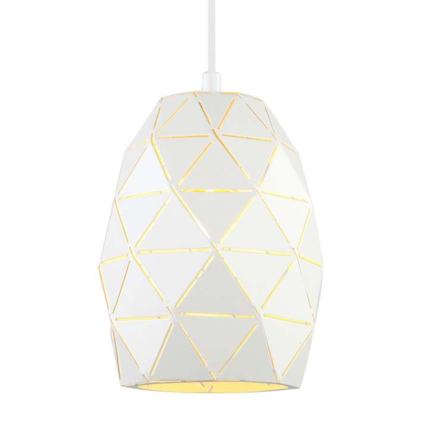 LAMPA wisząca HARLEY MDM-3480/1 W Italux metalowa OPRAWA geometryczny zwis biały