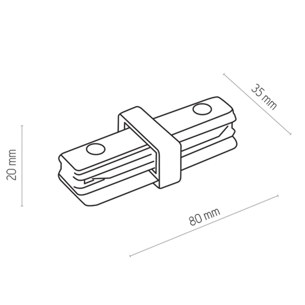 Złącze proste do szynoprzewodu 1-fazowego Tracer 4067 TK Lighting metalowe białe