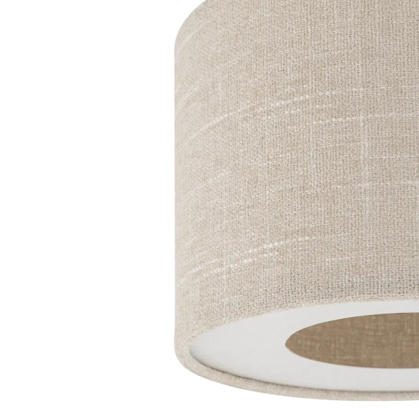 Okrągły plafon SANTANA 11651 do salonu tkanina kremowy