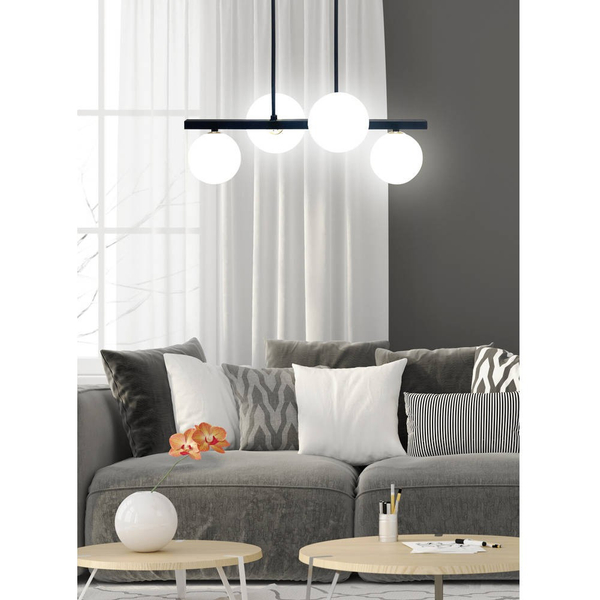 Nowoczesna lampa wisząca KAMA 34-01214 szklane kule zwis czarny