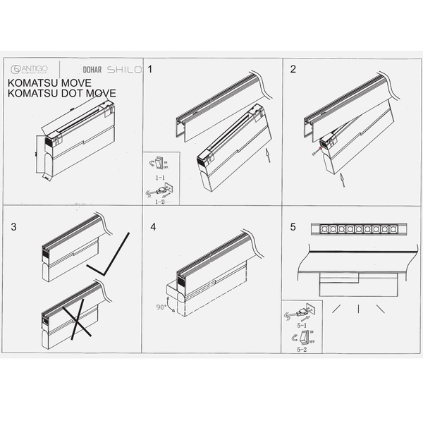Reflektor Komatsu Move 6553 Shilo LED 12W 3000K do szyny magnetycznej biały