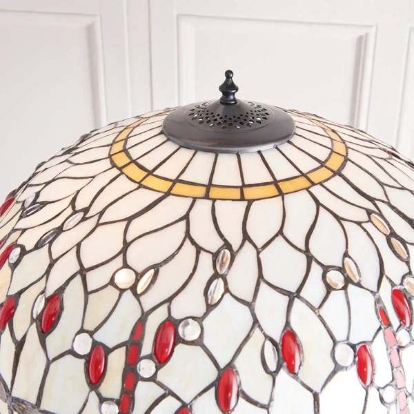 Podłogowa lampa szklana Dragonfly 70940 tiffany z włącznikiem kolorowa