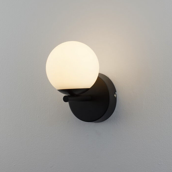 Kinkiet ścienny kula Abala LE43310 LED 8W 3000K szklana biała czarna