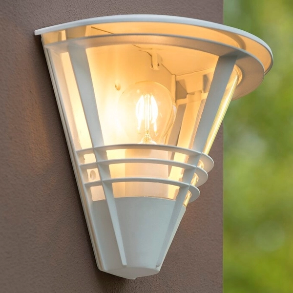 Zewnętrzny kinkiet LIVIA 11812/01/31 Lucide na elewację metalowy IP44 biały