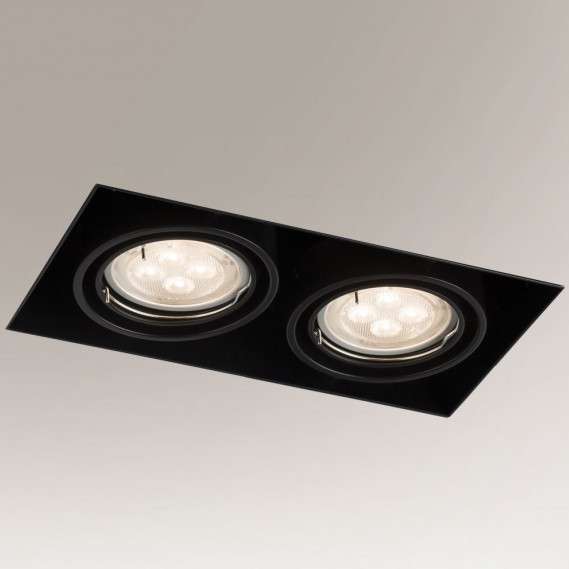 Wpuszczana LAMPA sufitowa OMURA 3302 Shilo podtynkowa OPRAWA prostokątna downlight metalowy wpust czarny