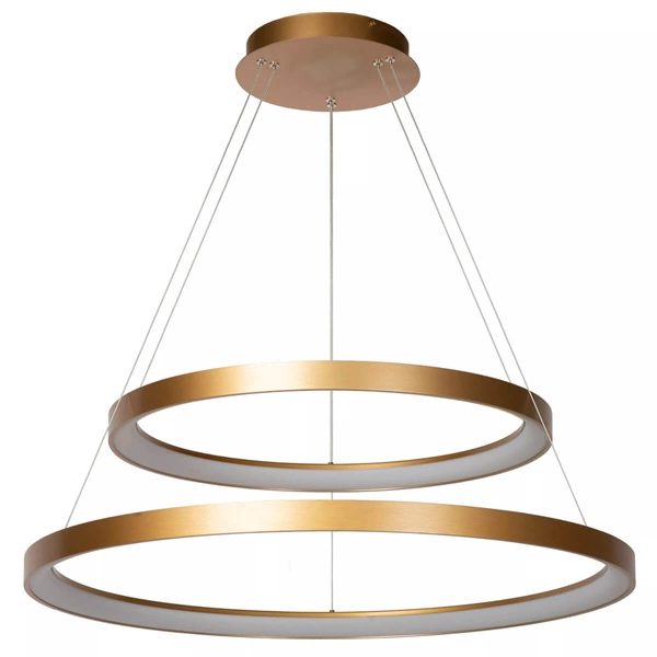 Sypialniana lampa wisząca Vidal LED 92W 2700K złote pierścienie