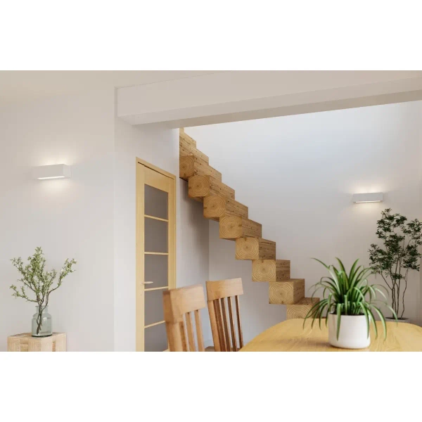 Kinkiet LAMPA ścienna SL.0006 przyścienna OPRAWA ceramiczna belka prostokątna biała