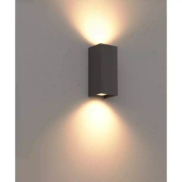 Zewnętrzna lampa ścienna ZERMAT antracyt W0468 2xLED 24W 3000K IP65 góra-dół