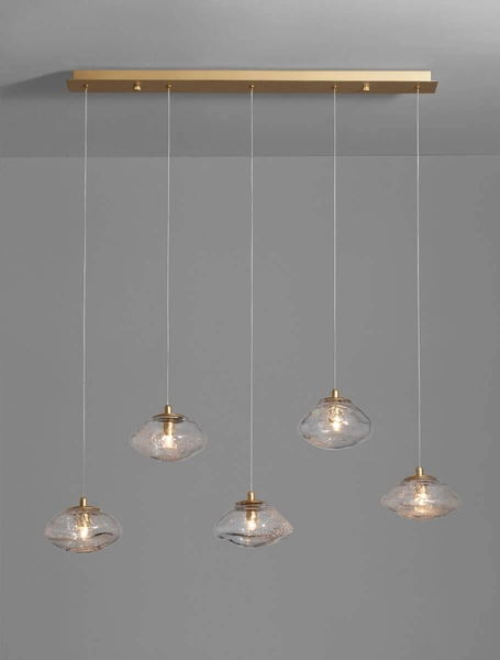 Wisząca lampa NAYARIT LE42902 kryształy przezroczyste złote