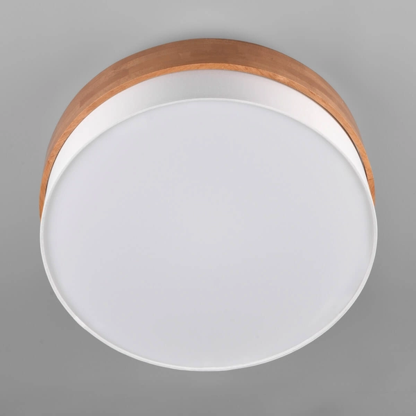 Owalna lampa nasufitowa SEASONS 611500301 Trio okrąg drewniany biały