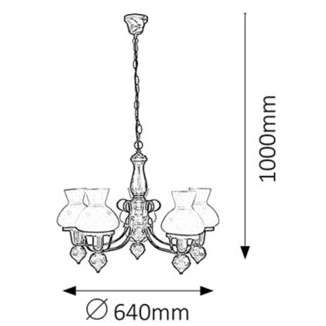 Tradycyjny żyrandol salonowy Petronel 7079 Rabalux drewniany czarny matowy