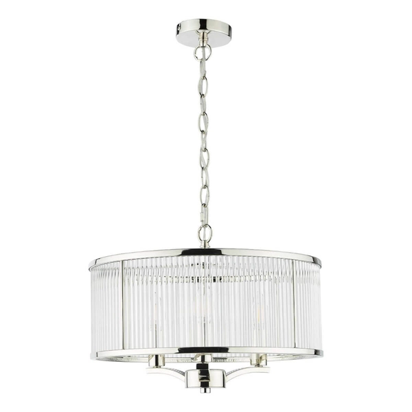 Szklana lampa wisząca Evelyn EVE0338 do jadalni srebrny przezroczysty