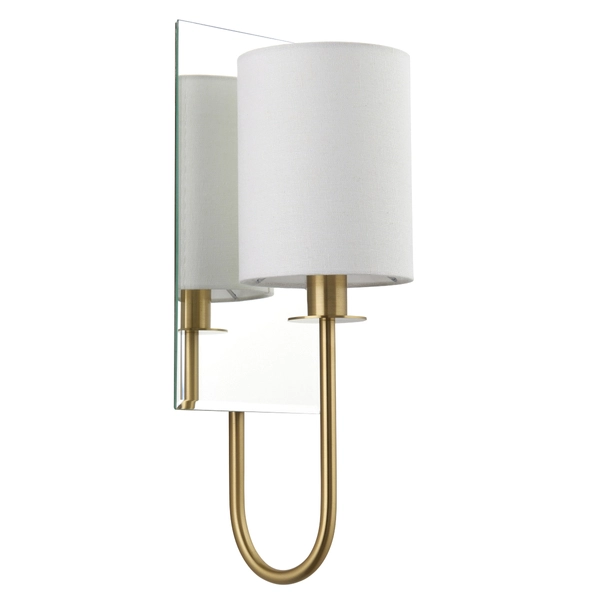 Kinkiet z lustrem L&-199514 Light& abażurowy hampton biały mosiądz