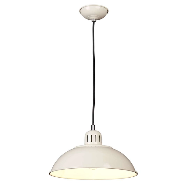 Wisząca LAMPA vintage FRANKLIN-P-CR Elstead retro OPRAWA metalowa ZWIS kopuła kremowy