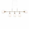 Molekułowa lampa wisząca Erich MOD221PL-05G kulista biała złota