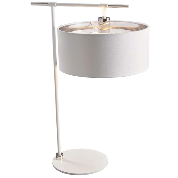 LAMPKA stołowa BALANCE BALANCE-TL-WPN Elstead metalowa LAMPA stojąca na biurko biała polerowany nikiel