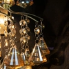 Glamour LAMPA ścienna 6246/1 21QG Elem szklana OPRAWA z kryształkami kinkiet crystals mosiądz bursztynowy