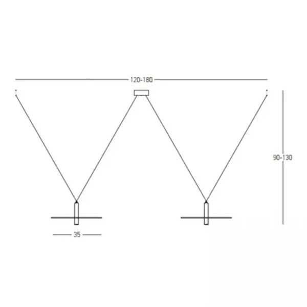 Podwójna lampa wisząca nad wyspę 23227 LED 14W 3000K czarny