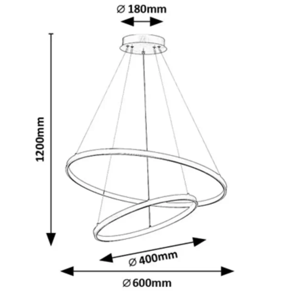 Regulowany zwisający żyrandol Beliza 72345 LED 75W 3000-6500K czarny
