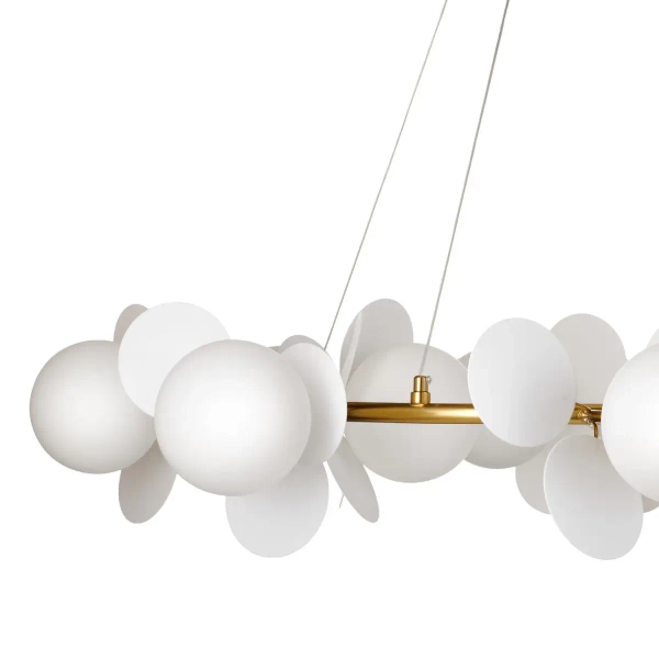 Żyrandol glamour CHIC ST-DL-2969 pierścień do salonu biały złoty