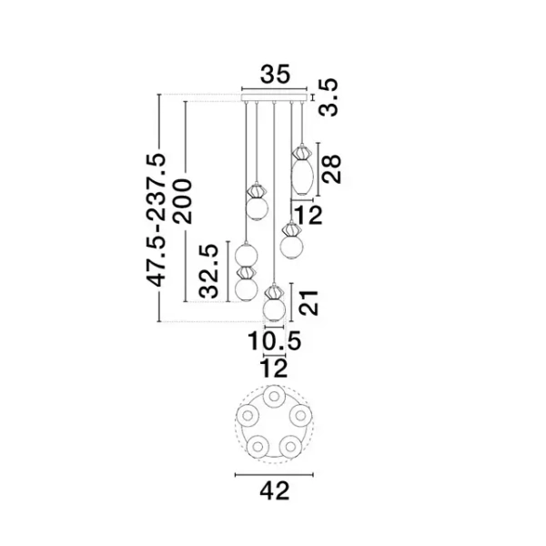 Ceramiczna wisząca lampa MONRETA LE45236 LED 28W 3000K mokka biała