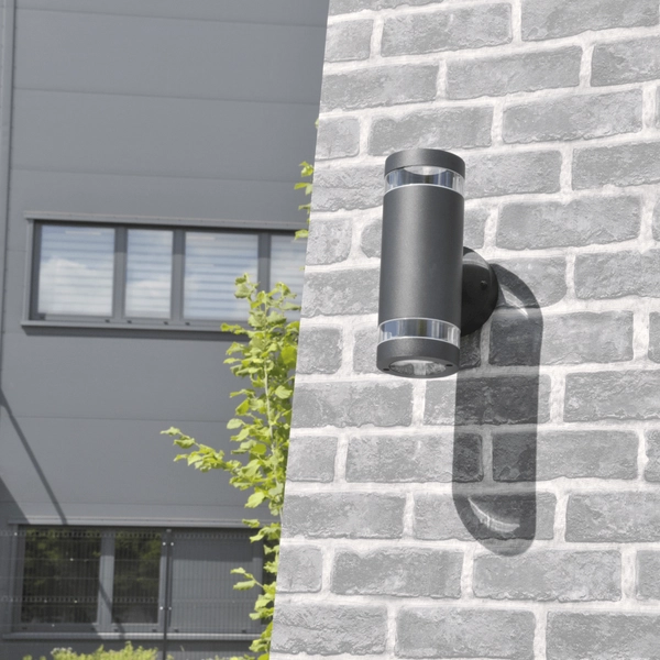 Elewacyjny kinkiet ogrodowy RINO 323996 góra-dół IP54 czarny