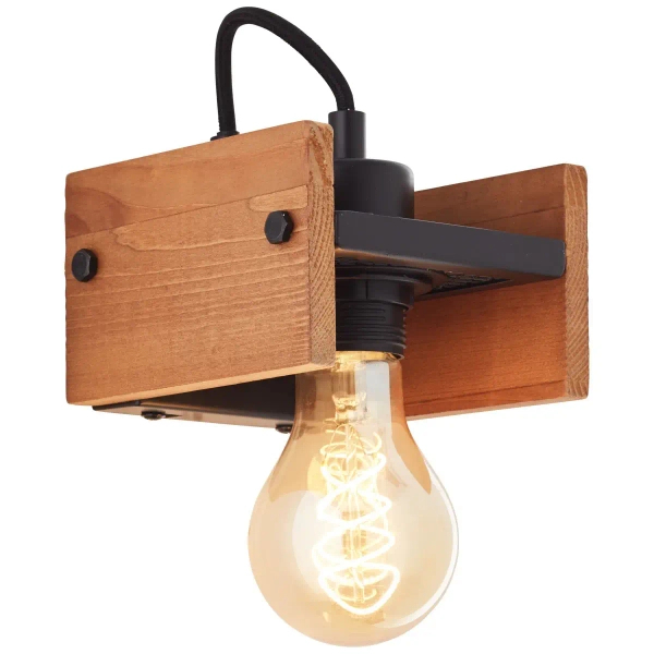 Ścienna lampa drewniana Calandra 99448/76 do kuchni brązowa czarna