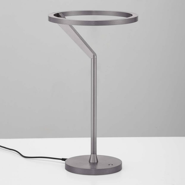 Biurkowa lampa stołowa ZUDANEZ LE44770 LED 16W 3000K ring szara