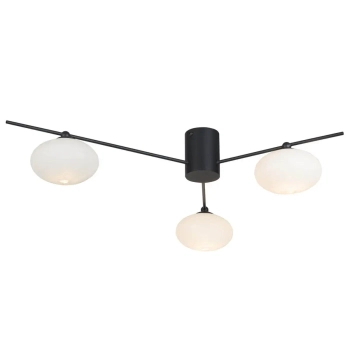 Potrójna lampa sufitowa Jasper JAS5322 kule do salonu czarna biała